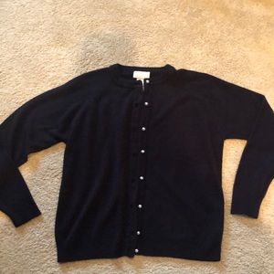 Black acrylic, button-down sweater